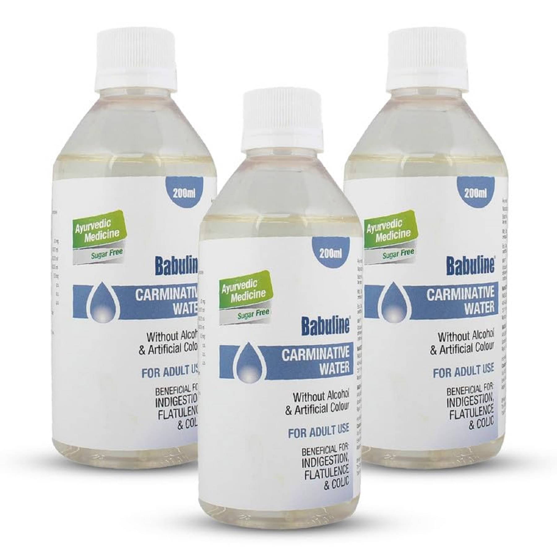 Babuline Ayurvedic Sugar Free Carminative Water 200ml (For Adults) Helps Relief from Gas and Indigestion (Pack of 3) Babuline Ayurvedic Sugar Free Carminative Water 200ml (For Adults) Helps Relief from Gas and Indigestion (Pack of 3)
