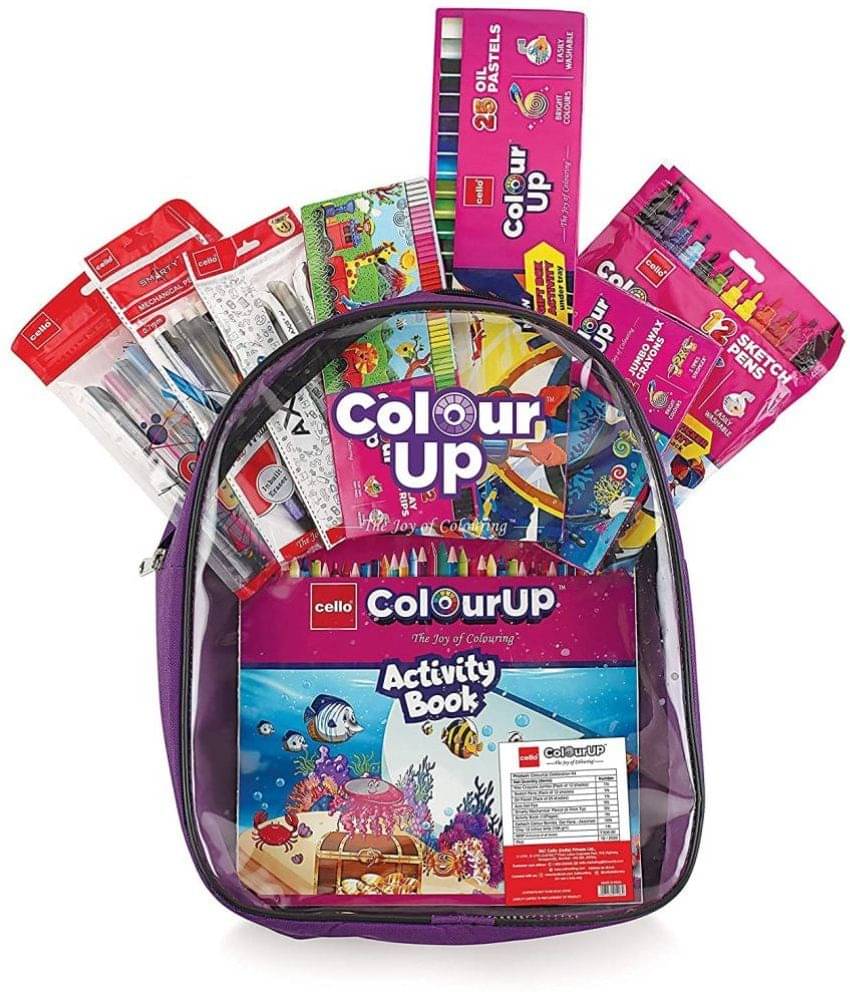     			Cello ColourUp Hobby Bag | Colouring Kit includes Crayons | Colour Pencils | Sketch Pens & Activity Book | Travel Friendly Back Pack Bag | Ideal for Kids Gifting | Assorted