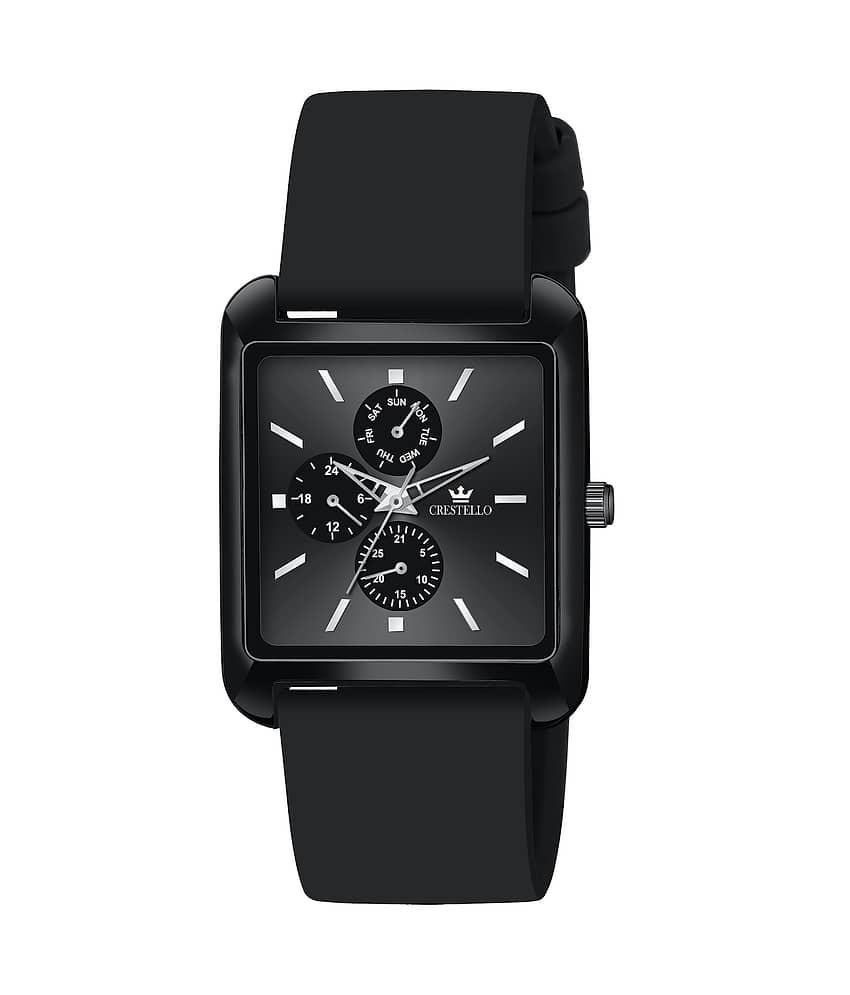 Black Tager Watch Price Versatile Black Silicon Analog Men's Watch