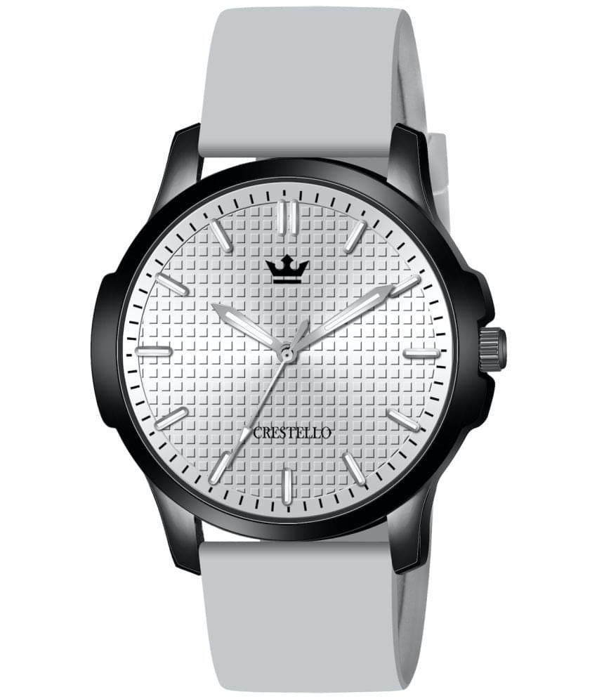     			Crestello Light Grey Silicon Analog Men's Watch
