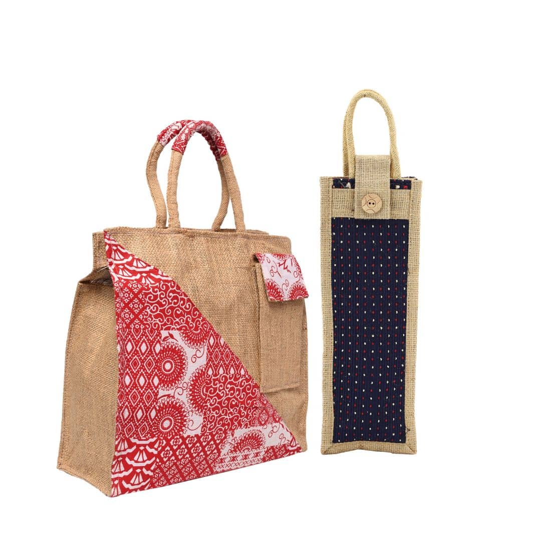 ENSAC Blue Jute Lunch Bag Pack of 2 - Handbags | Buy online on ZillyBuy