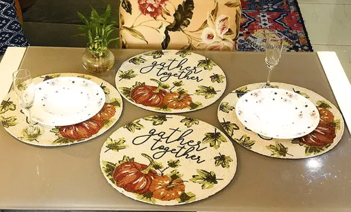 ENTICE Cotton Solid Round Table Mats ( 38 cm x 38 cm ) Pack of 1 - Off White     			ENTICE Cotton Solid Round Table Mats ( 38 cm x 38 cm ) Pack of 1 - Off White