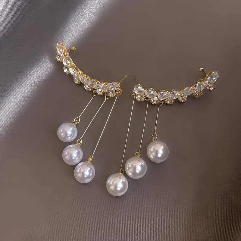FASHION FRILL Golden Drop Earrings ( Pack of 2 ) - Earrings | Buy online on ZillyBuy