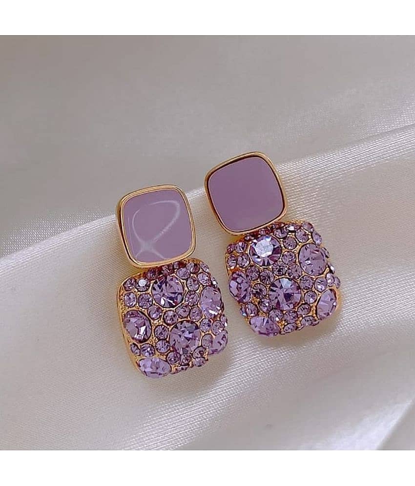 FASHION FRILL Purple Drop Earrings ( Pack of 2 ) - Earrings | Buy online on ZillyBuy