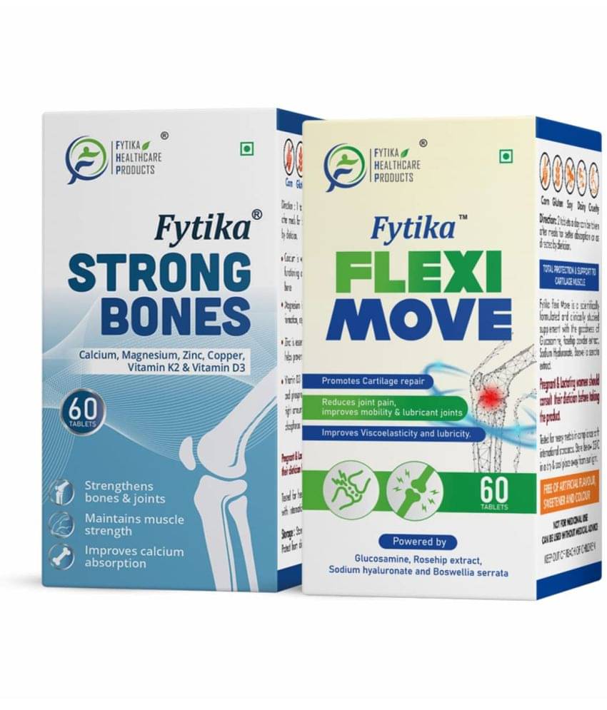 Fytika Strong Bones + Flexi move, Combo Pack - 2x60 Tablets (Pack of 2) Fytika Strong Bones + Flexi move, Combo Pack - 2x60 Tablets (Pack of 2)