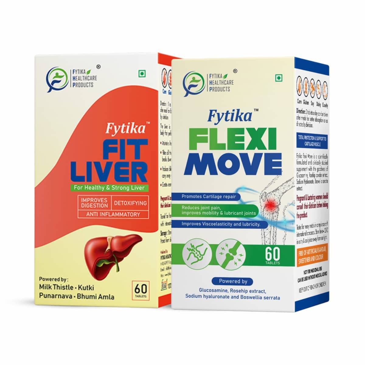    			Fytika Fit Liver + Flexi move, Combo Pack - 2x60 Tablets (Pack of 2)