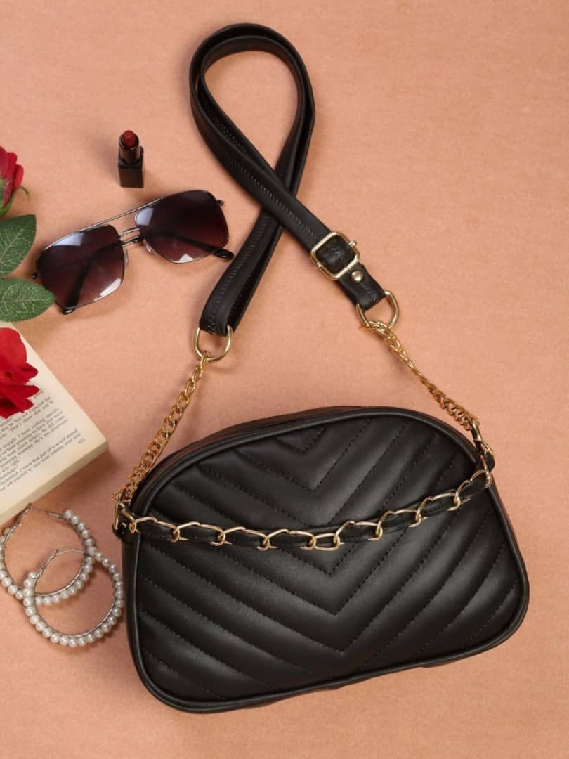Fargo Black PU Sling Bag - Handbags | Buy online on ZillyBuy