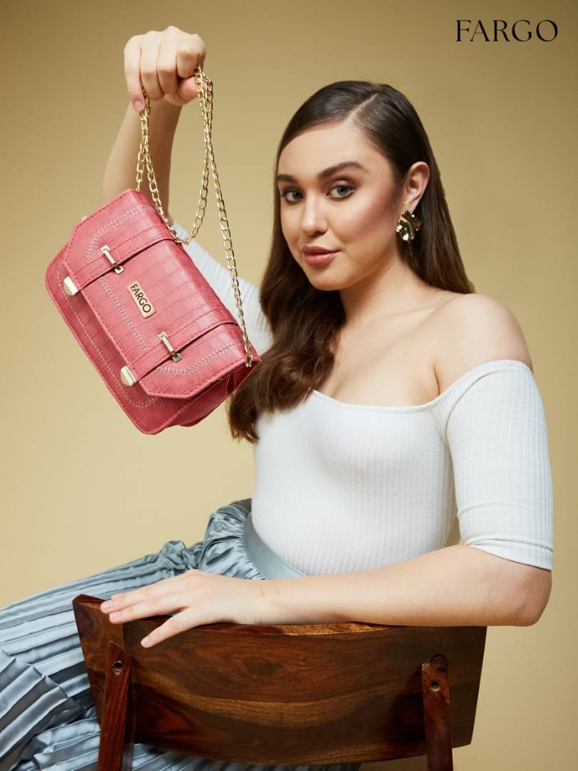     			Fargo Pink PU Sling Bag