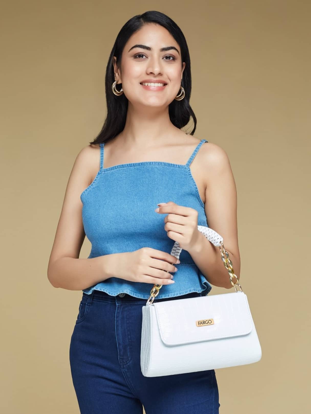 Fargo White PU Sling Bag - Handbags | Buy online on ZillyBuy