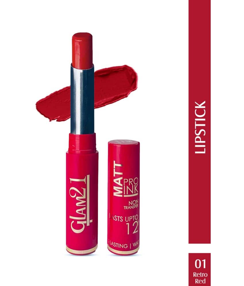 Glam21 Matte Pro Ink Non Transfer Lipstick With 12hrs Long Stay 18 Amazing Shades 20gm Retro Red-01