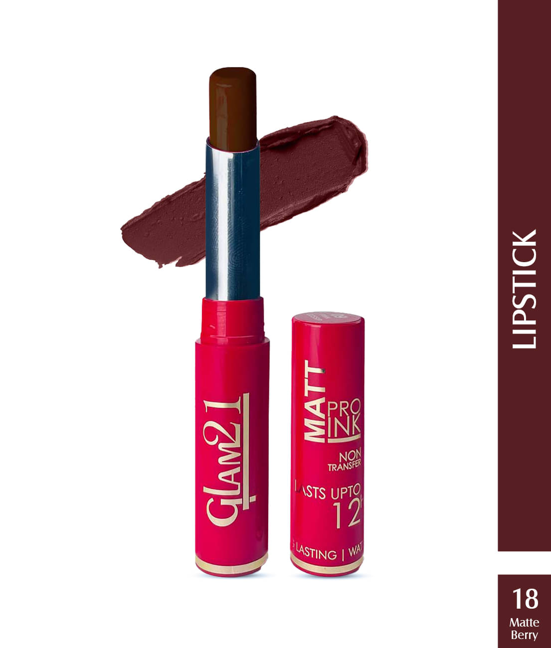     			Glam21 Matte Pro Ink Non Transfer Lipstick With 12hrs Long Stay 18 Amazing Shades 20gm MatteBerry-18
