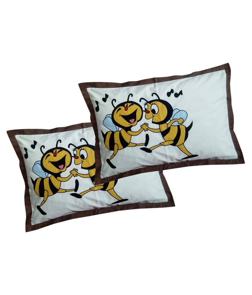 HUGS N RUGS - Pack of 2 Cotton Solid Regular Pillow Cover ( 152.4 cm(60) x 101.6 cm(40) ) - White HUGS N RUGS - Pack of 2 Cotton Solid Regular Pillow Cover ( 152.4 cm(60) x 101.6 cm(40) ) - White