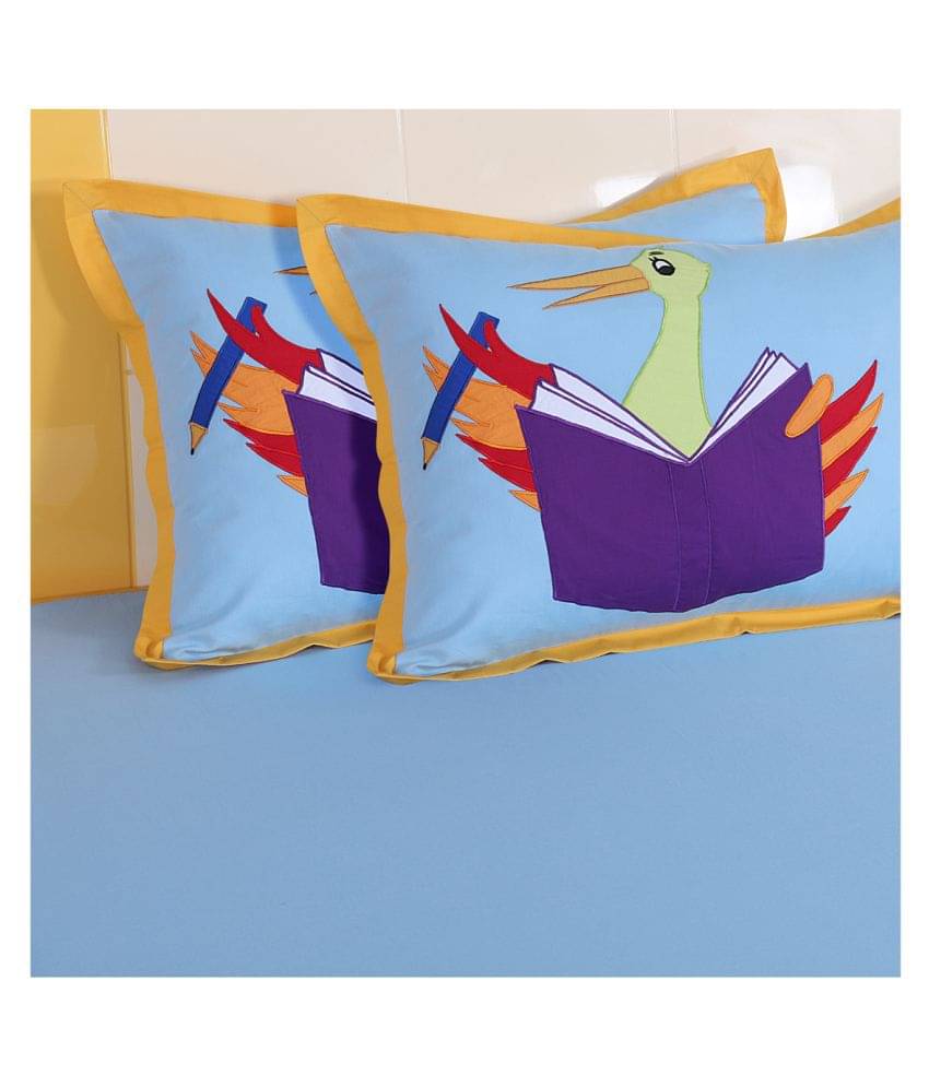 HUGS N RUGS - Pack of 2 Cotton Embroidered Regular Pillow Cover ( 60.96 cm(24) x 40.64 cm(16) ) - Multi     			HUGS N RUGS - Pack of 2 Cotton Embroidered Regular Pillow Cover ( 60.96 cm(24) x 40.64 cm(16) ) - Multi