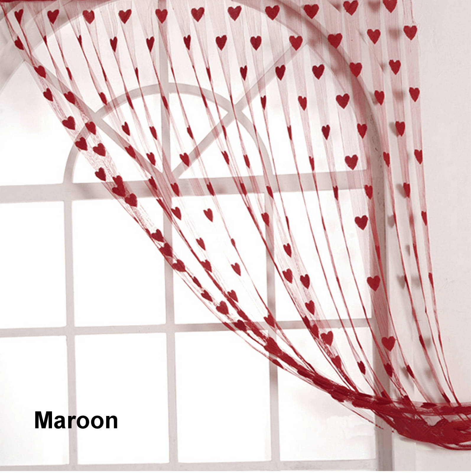 Handloomwala Abstract Semi-Transparent Rod Pocket Curtain 6.5 ft ( Pack of 1 ) - Maroon Handloomwala Abstract Semi-Transparent Rod Pocket Curtain 6.5 ft ( Pack of 1 ) - Maroon