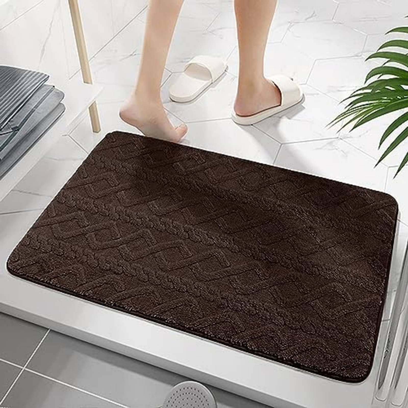     			House Of Quirk Brown Rubber Square Floor Mat ( Pack of 1 )