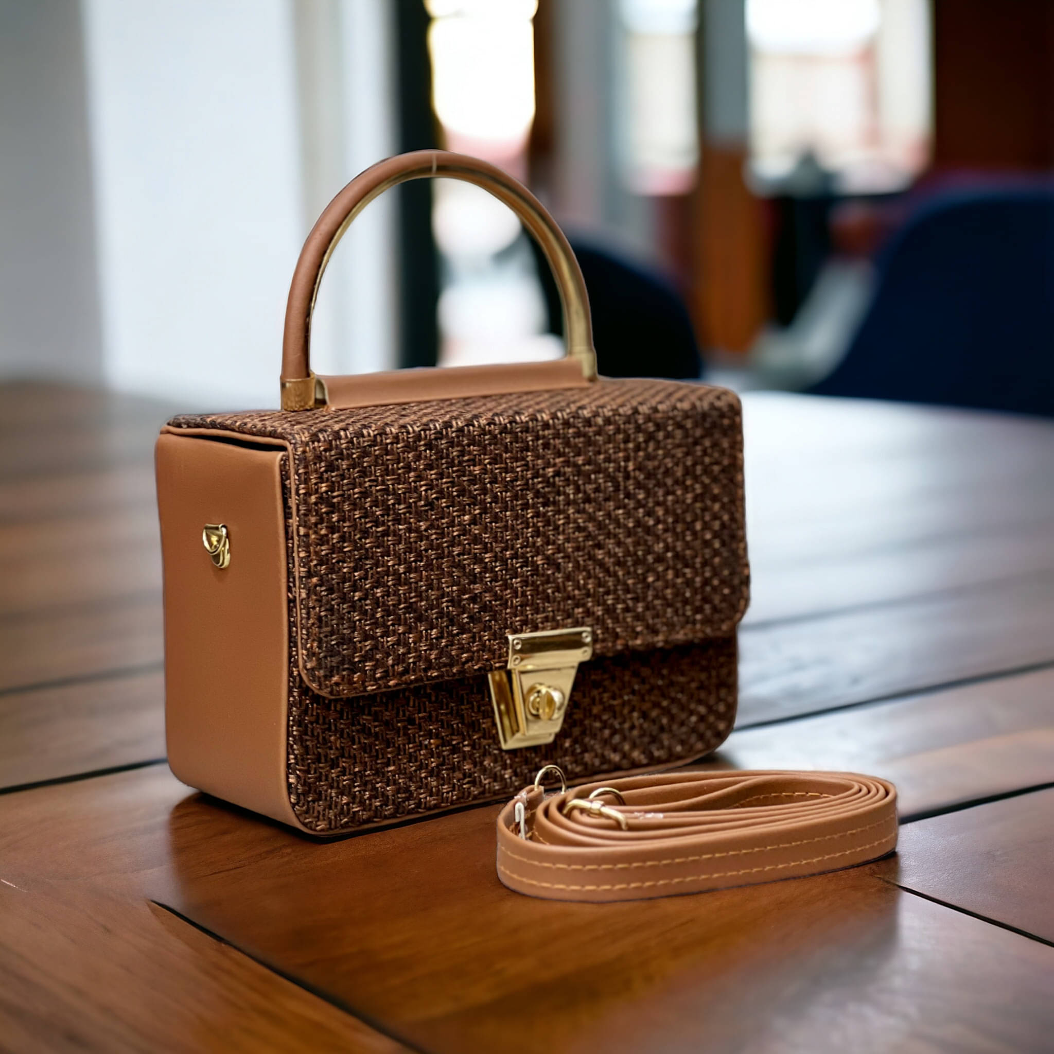     			Jazzberry Tan PU Sling Bag