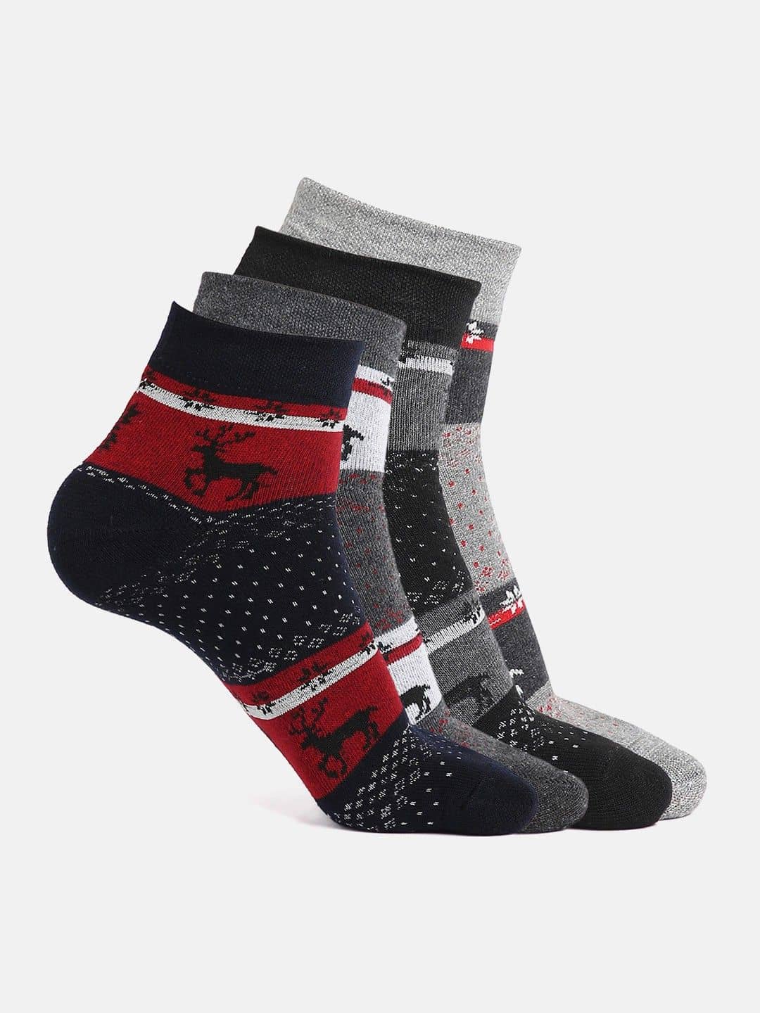 Kolor Fusion Cotton Blend Men's Printed Multicolor Ankle Length Socks ( Pack of 4 ) - Socks | Buy online on ZillyBuy