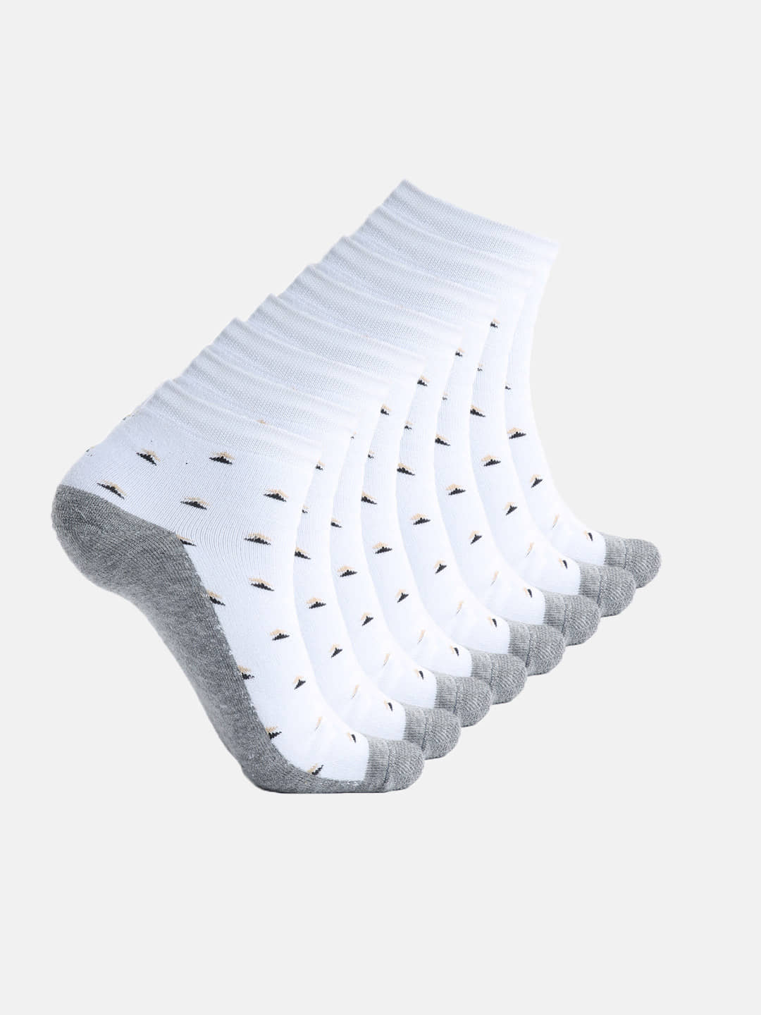 Kolor Fusion Cotton Blend Men's Printed White Ankle Length Socks ( Pack of 8 ) - Socks | Buy online on ZillyBuy