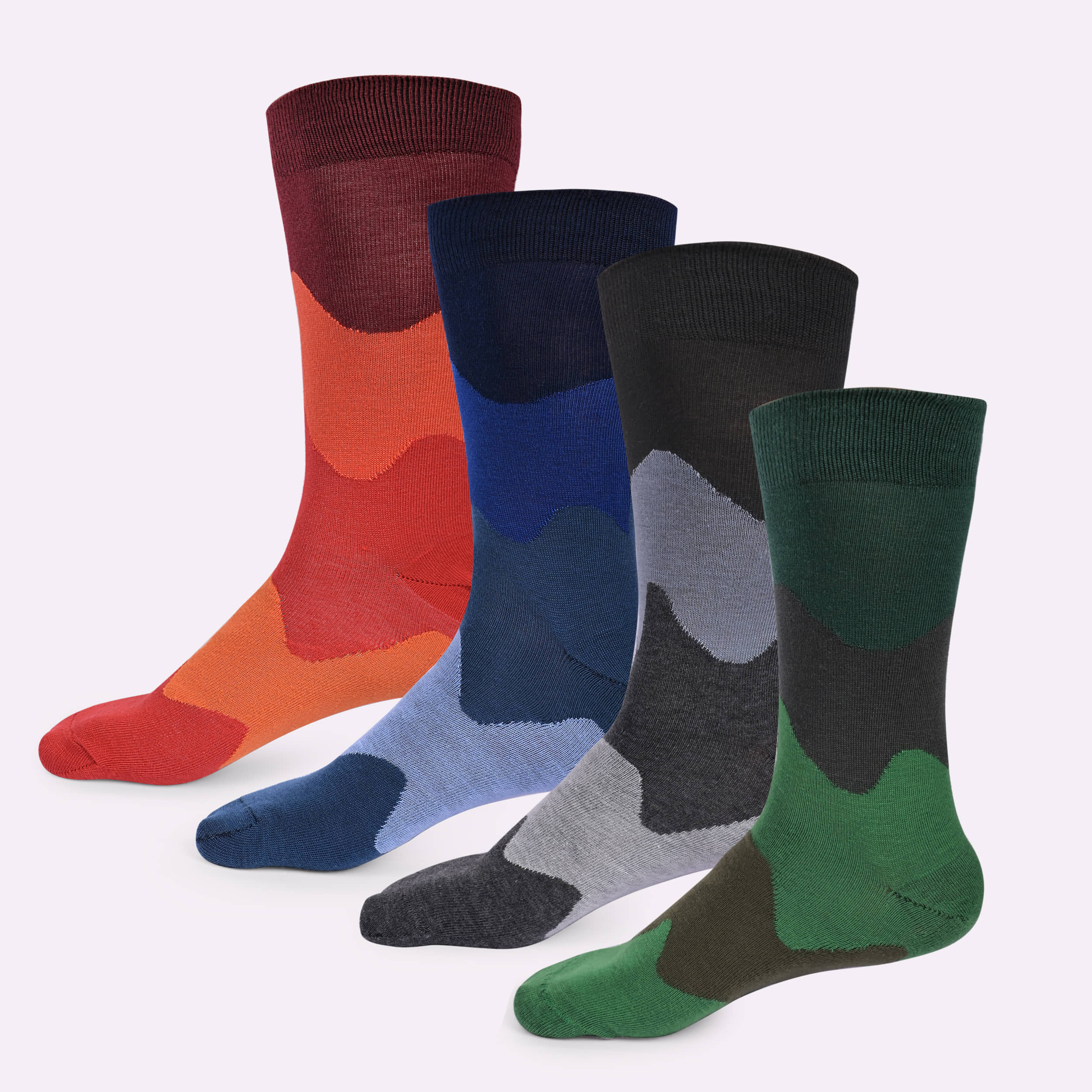 Kolor Fusion Cotton Blend Men's Colorblock Multicolor Mid Length Socks ( Pack of 4 ) - Socks | Buy online on ZillyBuy