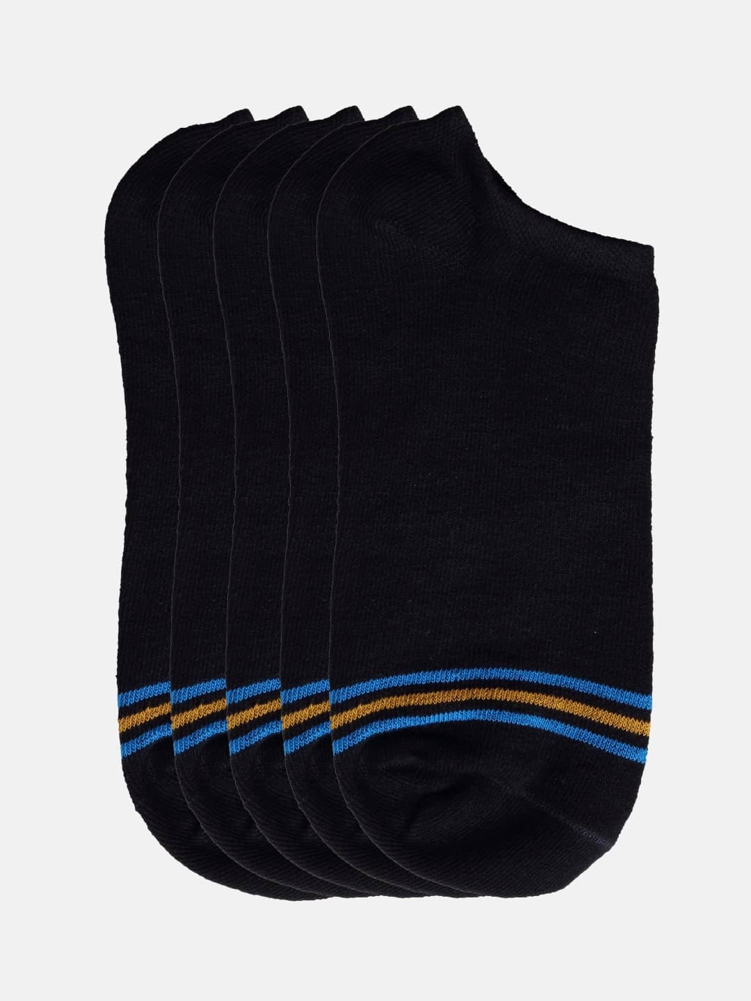 Kolor Fusion Cotton Blend Men's Striped Black Ankle Length Socks ( Pack of 5 ) - Socks | Buy online on ZillyBuy