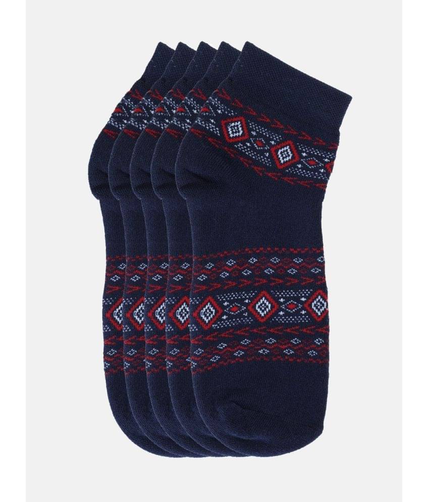 Kolor Fusion Cotton Blend Men's Printed Blue Ankle Length Socks ( Pack of 5 )     			Kolor Fusion Cotton Blend Men's Printed Blue Ankle Length Socks ( Pack of 5 )