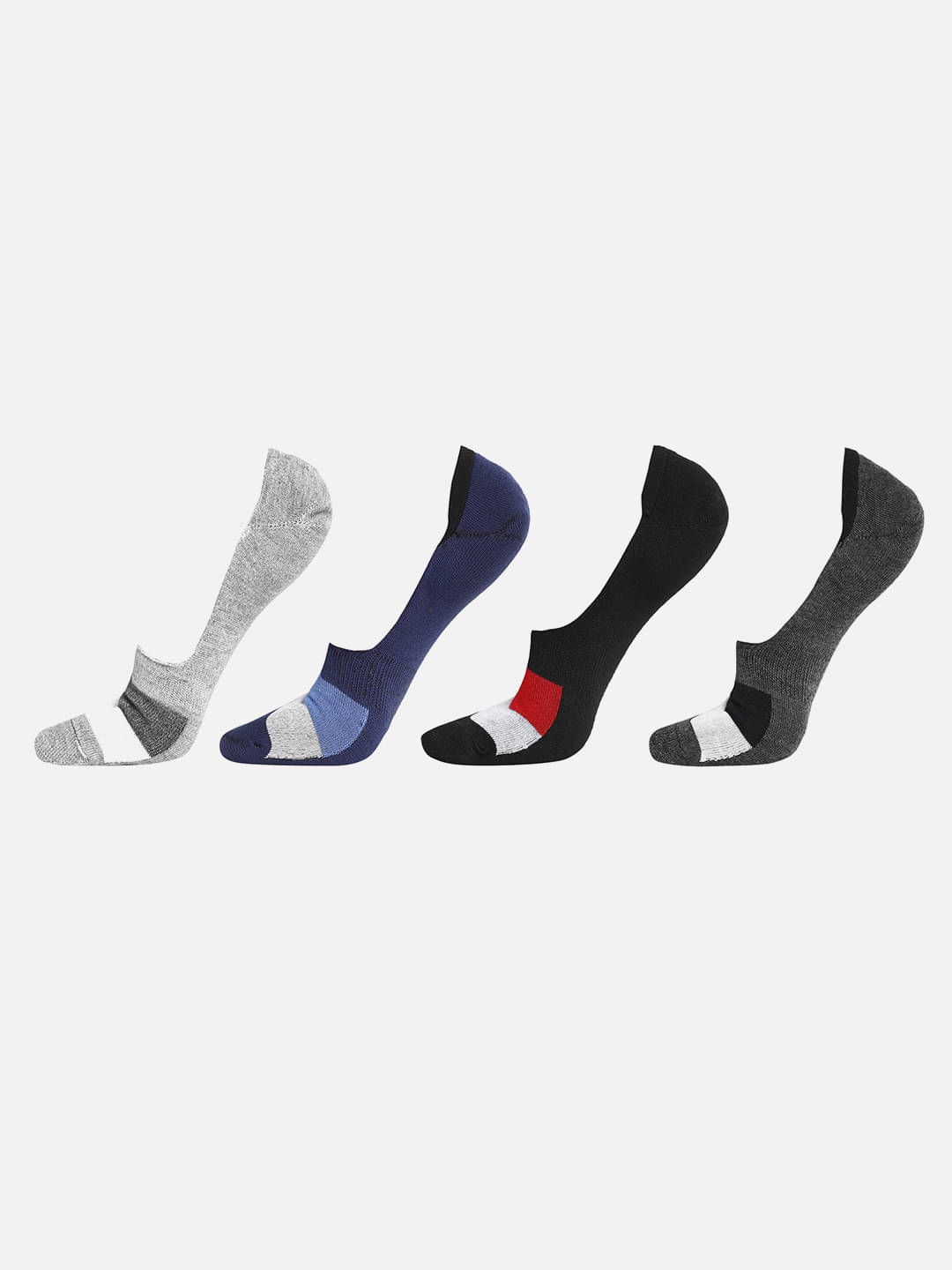 Kolor Fusion Cotton Blend Men's Colorblock Multicolor No Show Socks ( Pack of 4 )     			Kolor Fusion Cotton Blend Men's Colorblock Multicolor No Show Socks ( Pack of 4 )