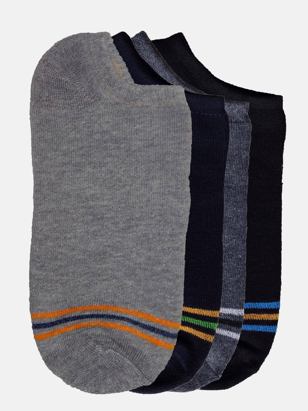 Kolor Fusion Cotton Blend Men's Striped Multicolor Ankle Length Socks ( Pack of 4 ) - Socks | Buy online on ZillyBuy