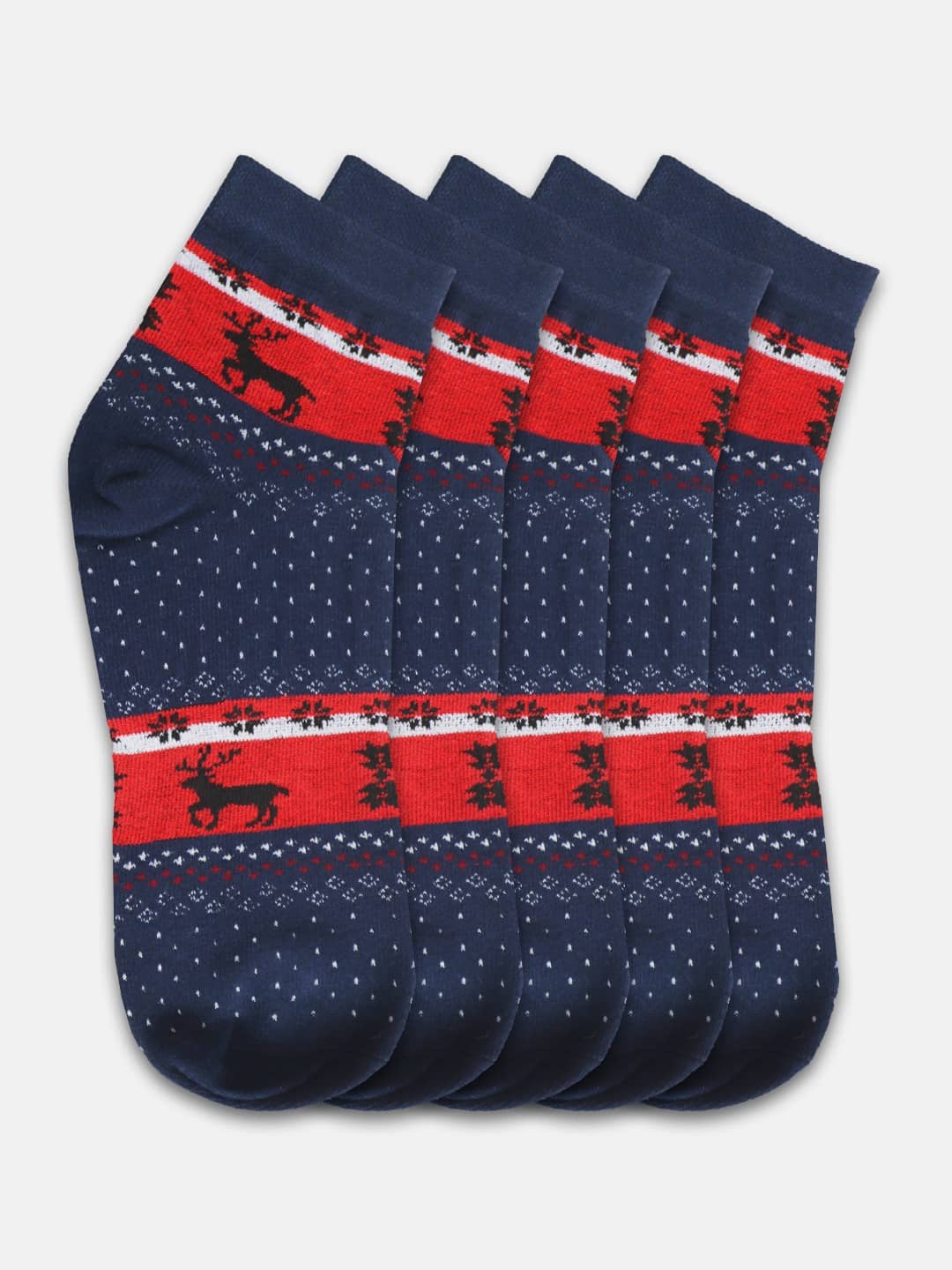 Kolor Fusion Cotton Blend Men's Printed Blue Mid Length Socks ( Pack of 5 ) - Socks | Buy online on ZillyBuy