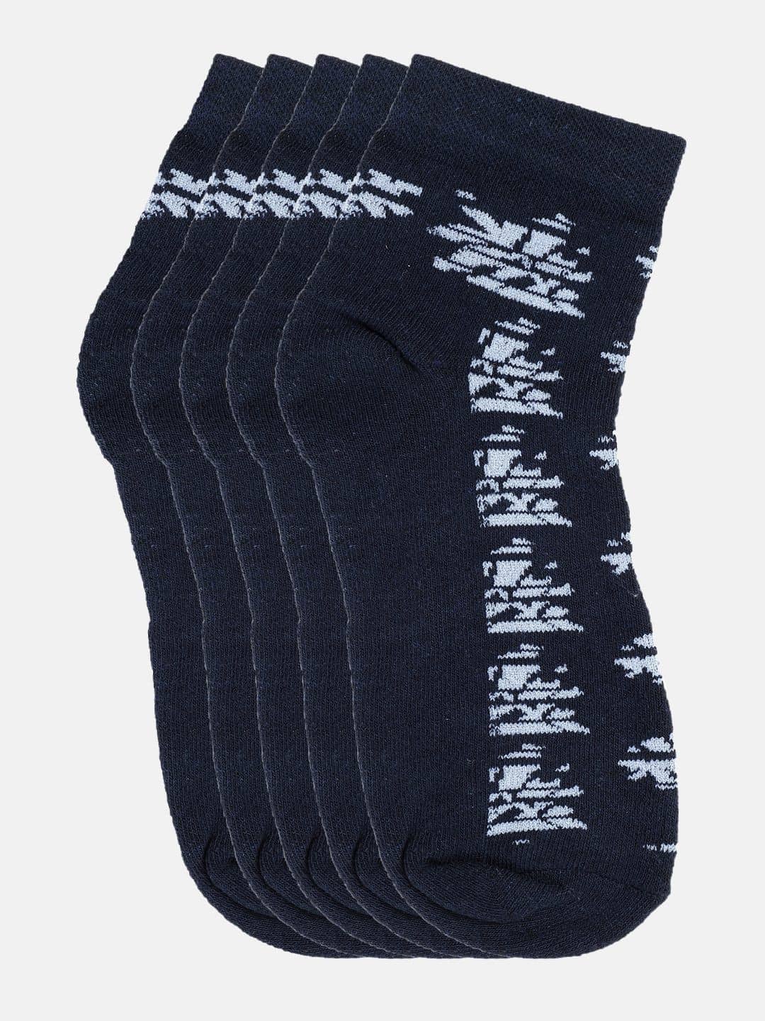 Kolor Fusion Cotton Blend Men's Printed Blue Mid Length Socks ( Pack of 5 ) - Socks | Buy online on ZillyBuy