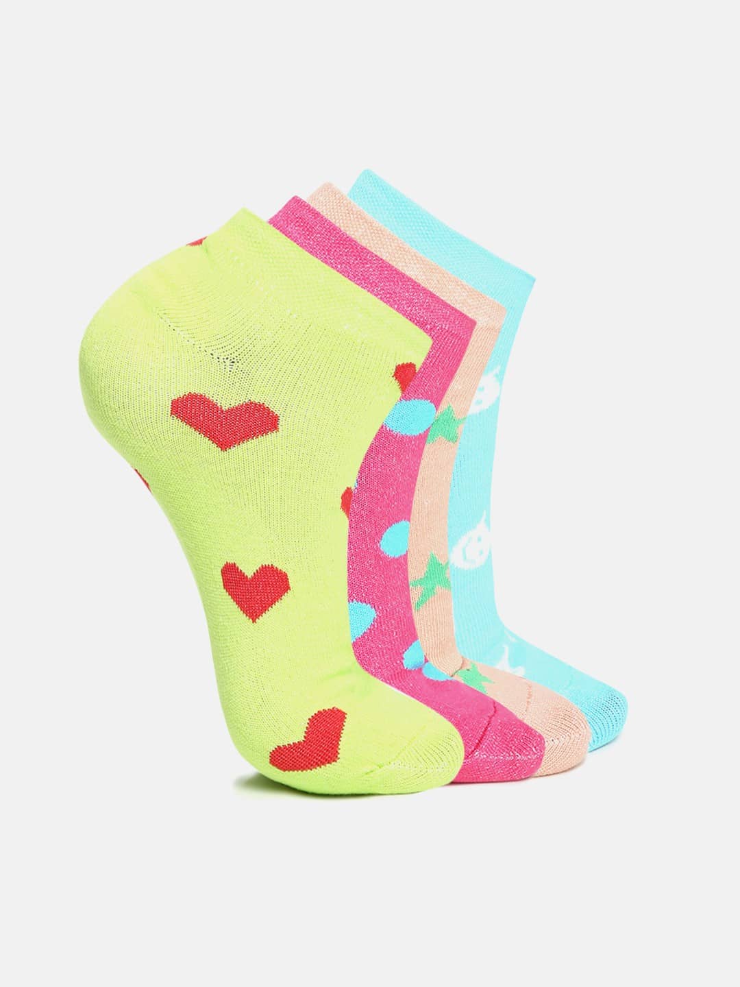 Kolor Fusion Cotton Blend Men's Printed Multicolor Ankle Length Socks ( Pack of 4 ) - Socks | Buy online on ZillyBuy