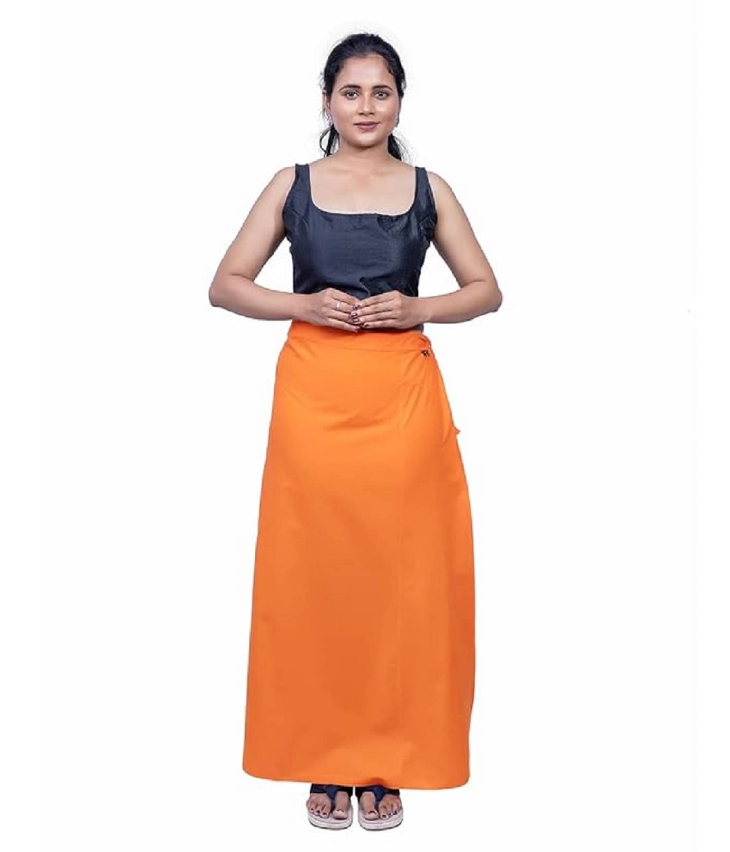 LITTLE PANDA Orange Cotton Petticoat - Single     			LITTLE PANDA Orange Cotton Petticoat - Single