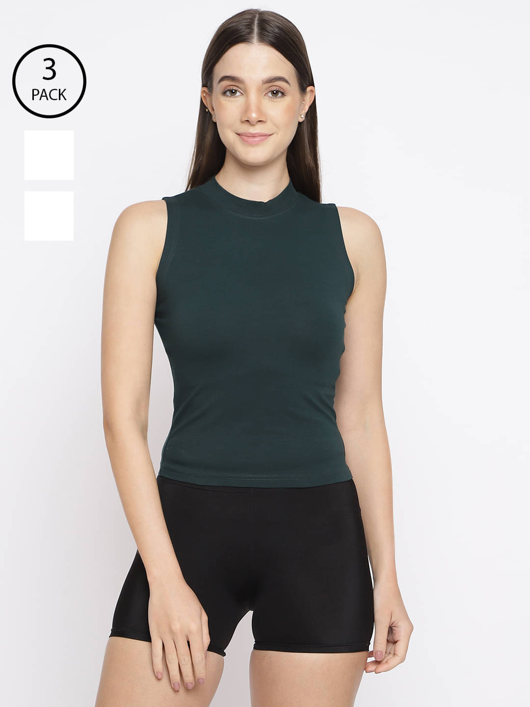 La Intimo Cotton Blended Tanks - Multi Color Pack of 3 La Intimo Cotton Blended Tanks - Multi Color Pack of 3