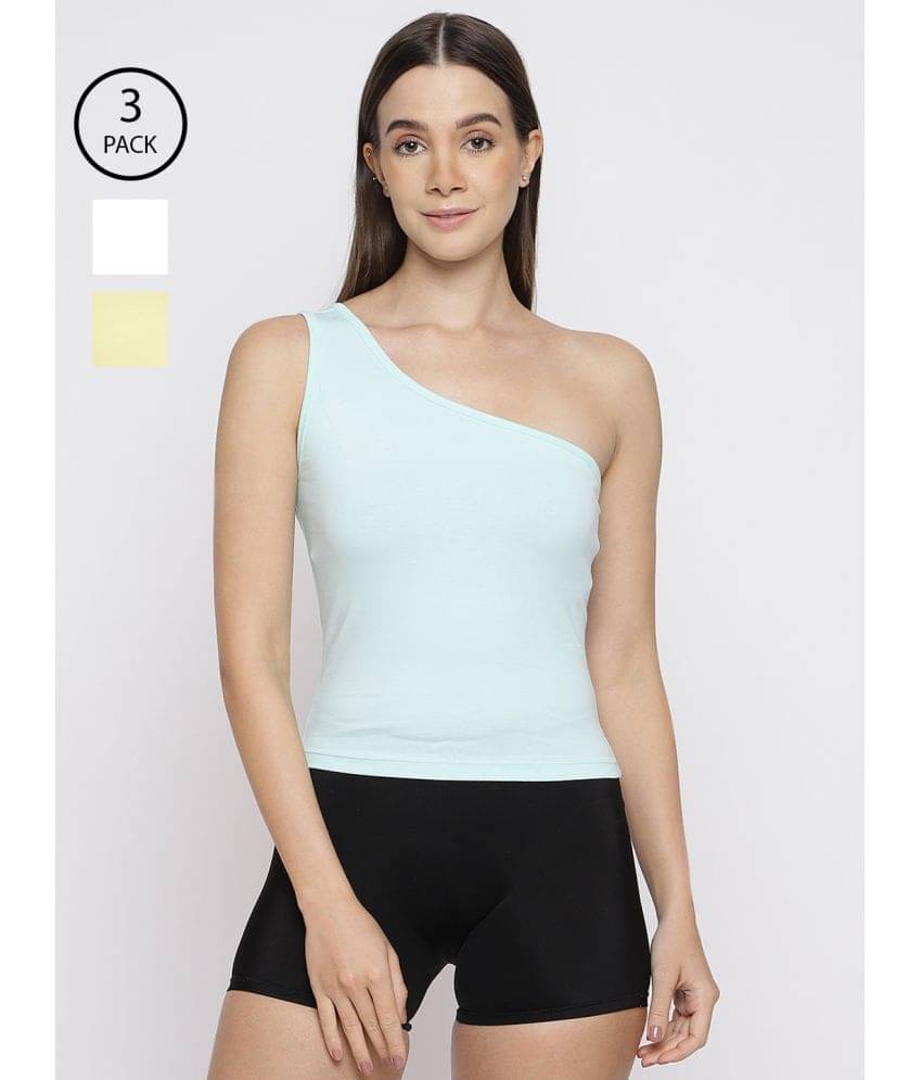 La Intimo Cotton Blended Tanks - Multi Color Pack of 3 La Intimo Cotton Blended Tanks - Multi Color Pack of 3
