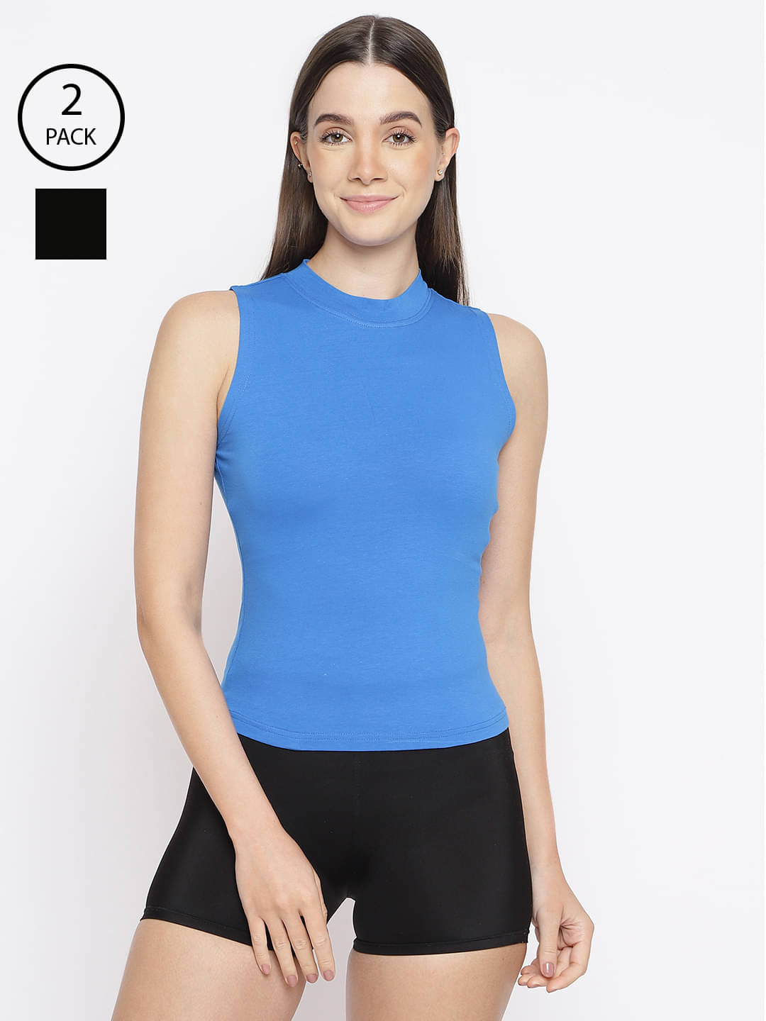 La Intimo Cotton Blended Tanks - Multi Color Pack of 2 La Intimo Cotton Blended Tanks - Multi Color Pack of 2