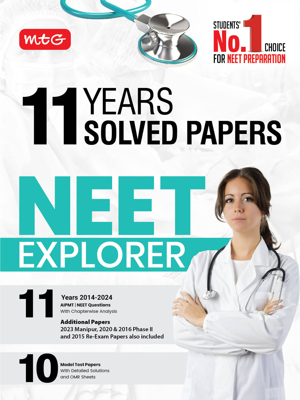     			MTG 11 Years (2024-2014) NEET Previous Year Solved Papers (NEET PYQ Book) with 10 Model Test Papers | NEET Explorer For 2025 Exam As Per NMC Syllabus