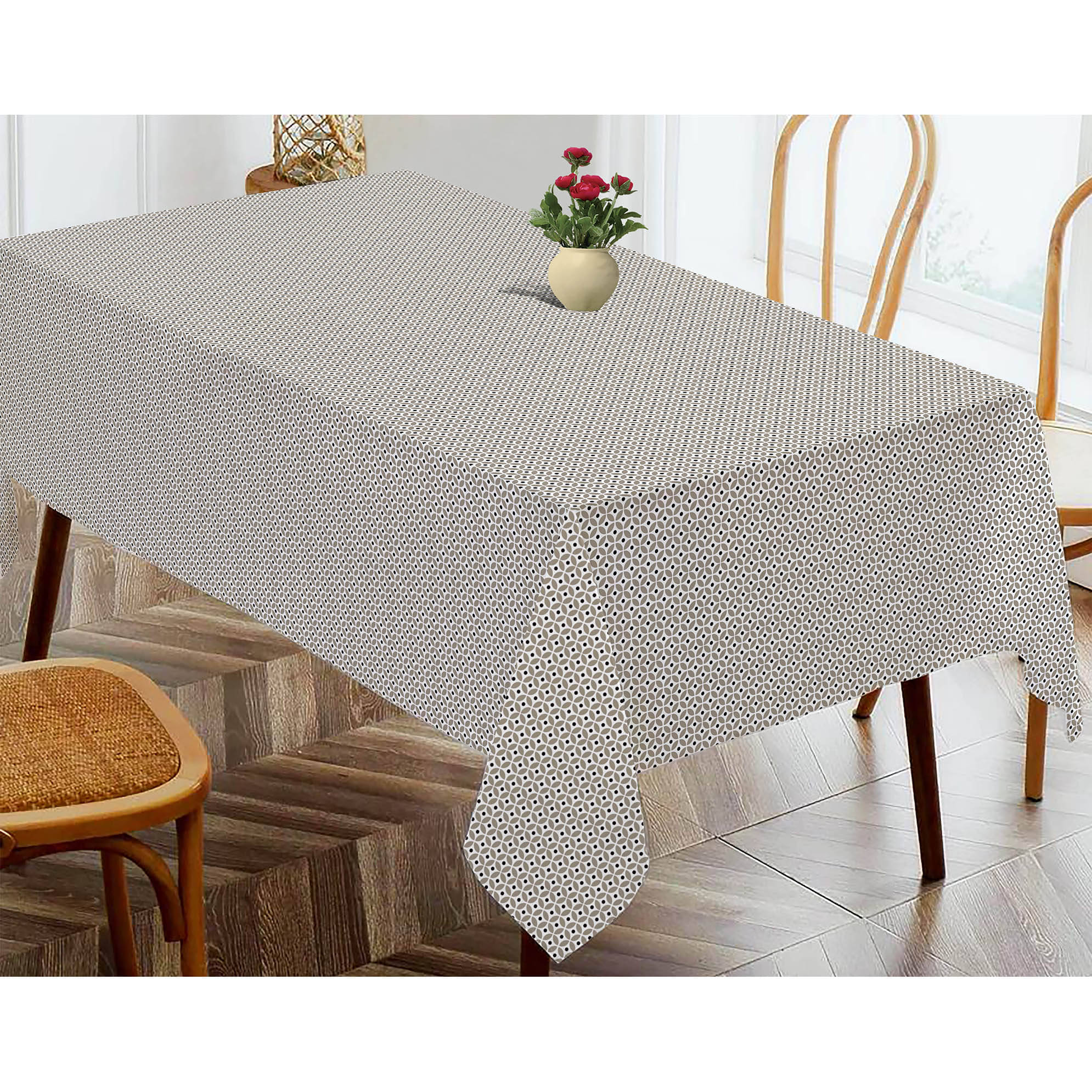 Oasis Hometex Printed Cotton 2 Seater Rectangle Table Cover ( 152 x 138 ) cm Pack of 1 Beige Oasis Hometex Printed Cotton 2 Seater Rectangle Table Cover ( 152 x 138 ) cm Pack of 1 Beige