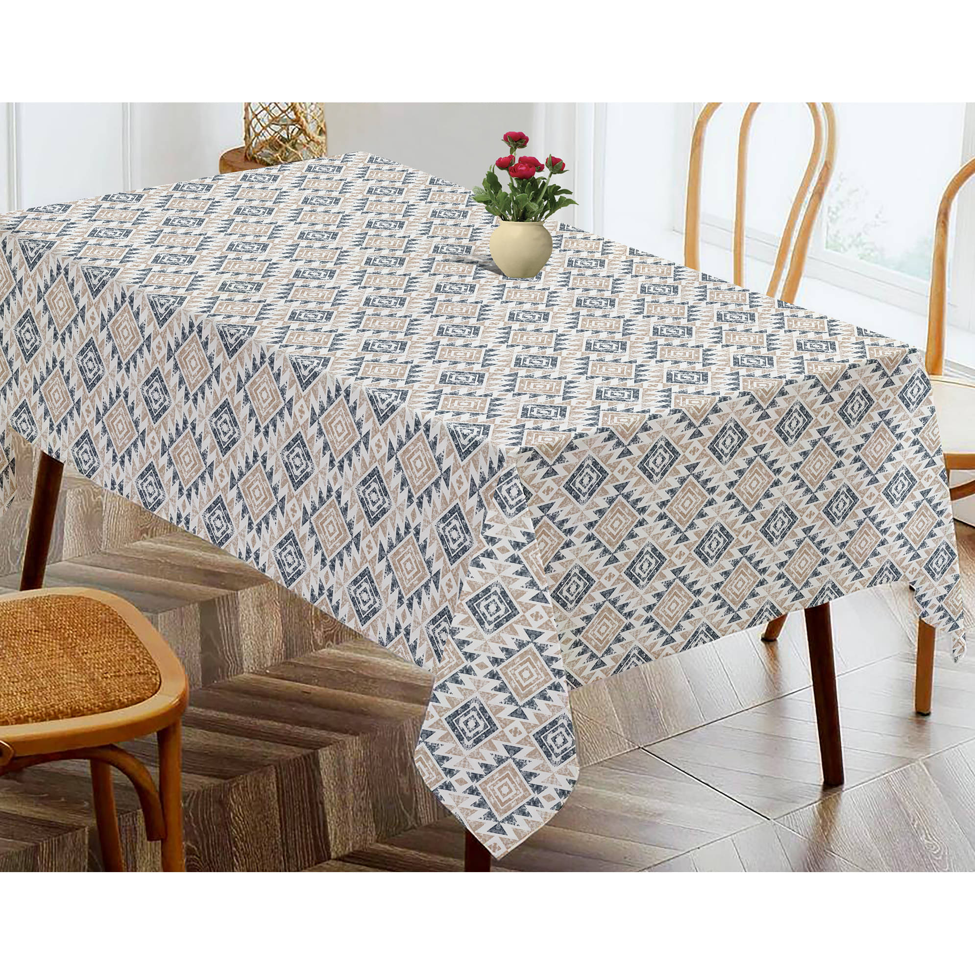     			Oasis Hometex Printed Cotton 4 Seater Rectangle Table Cover ( 152 x 138 ) cm Pack of 1 Multicolor