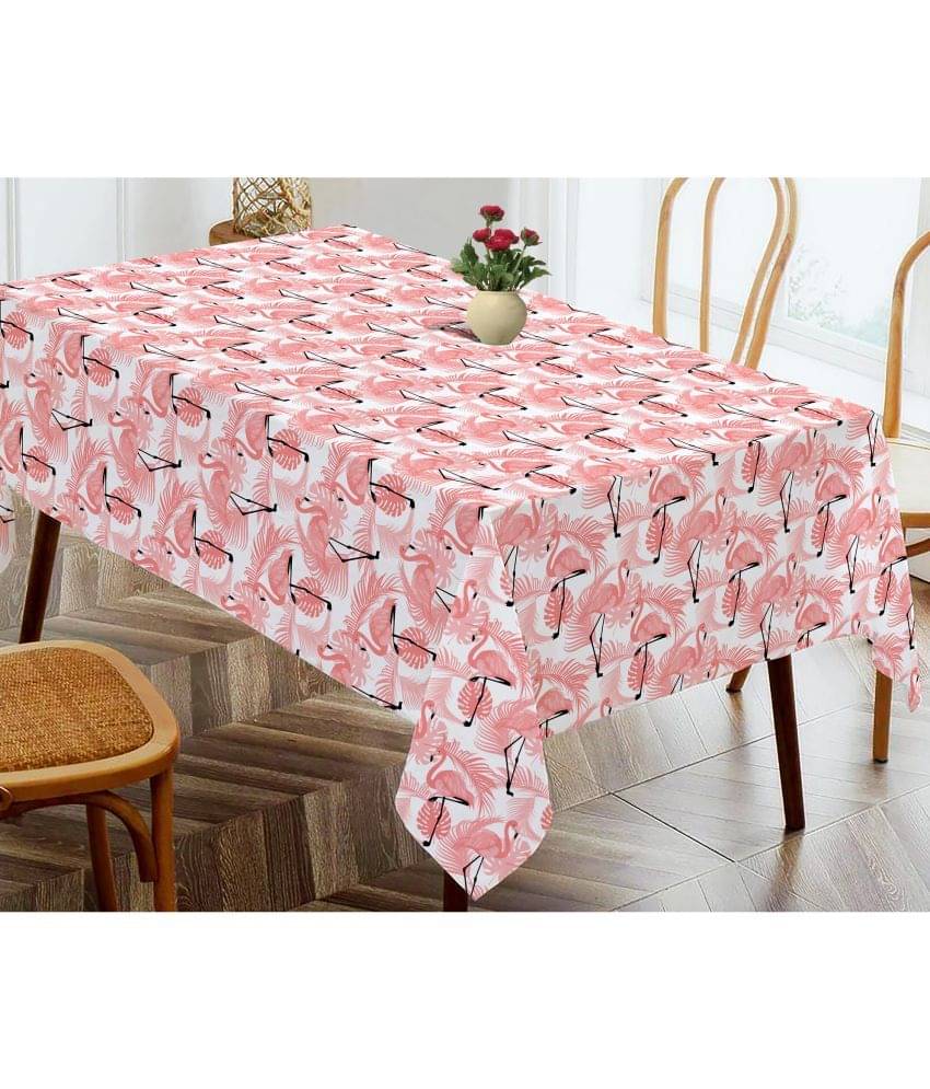     			Oasis Hometex Printed Cotton 4 Seater Rectangle Table Cover ( 152 x 138 ) cm Pack of 1 Pink