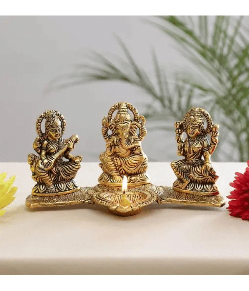 PAYSTORE Iron Lakshmi Ganesha Saraswati Idol ( 21 cm ) PAYSTORE Iron Lakshmi Ganesha Saraswati Idol ( 21 cm )
