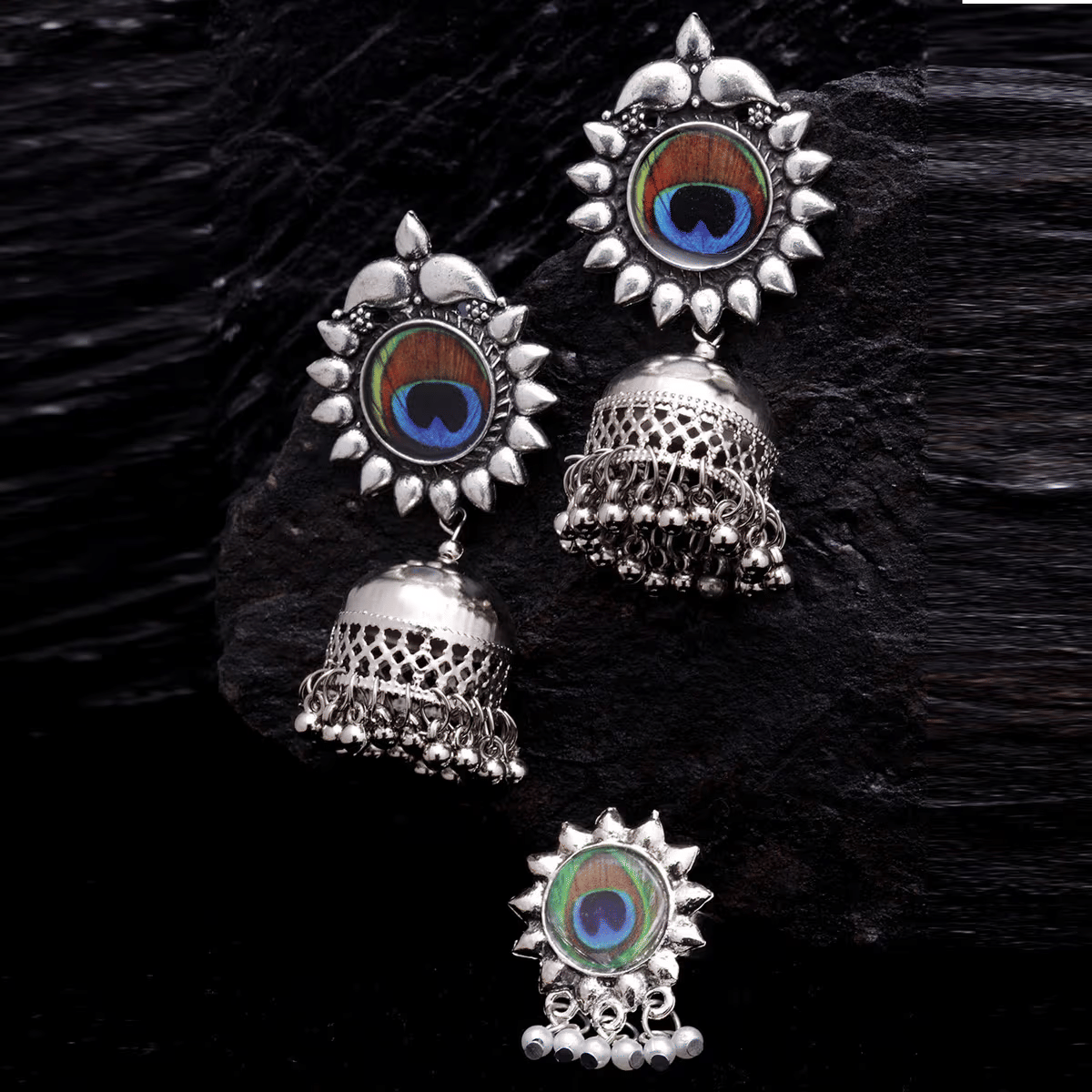     			PUJVI Multi Color Hoops Earrings ( Pack of 1 )