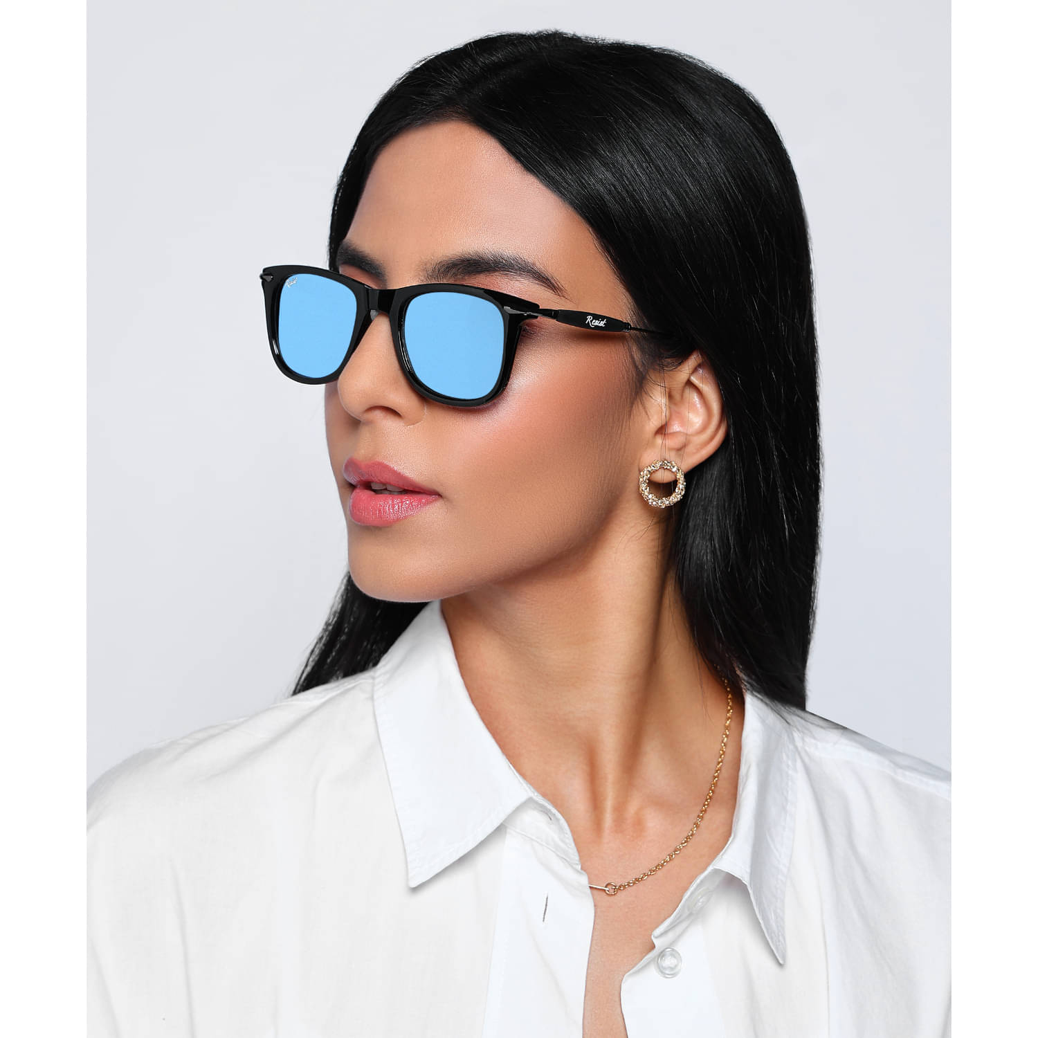     			RESIST EYEWEAR Black Rectangular Sunglasses ( Pack of 1 )