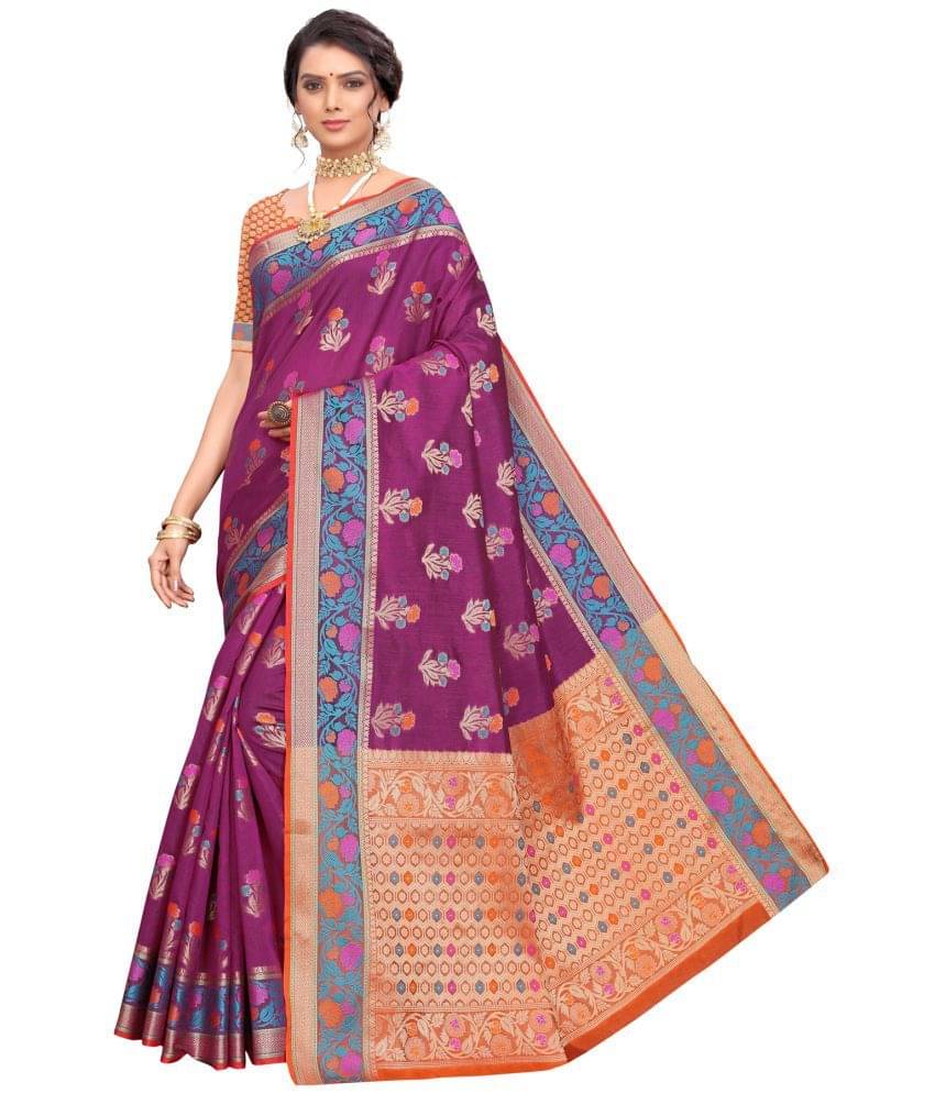 Satrani Silk Blend Woven Saree With Unstitched Blouse Piece ( Pink )     			Satrani Silk Blend Woven Saree With Unstitched Blouse Piece ( Pink )
