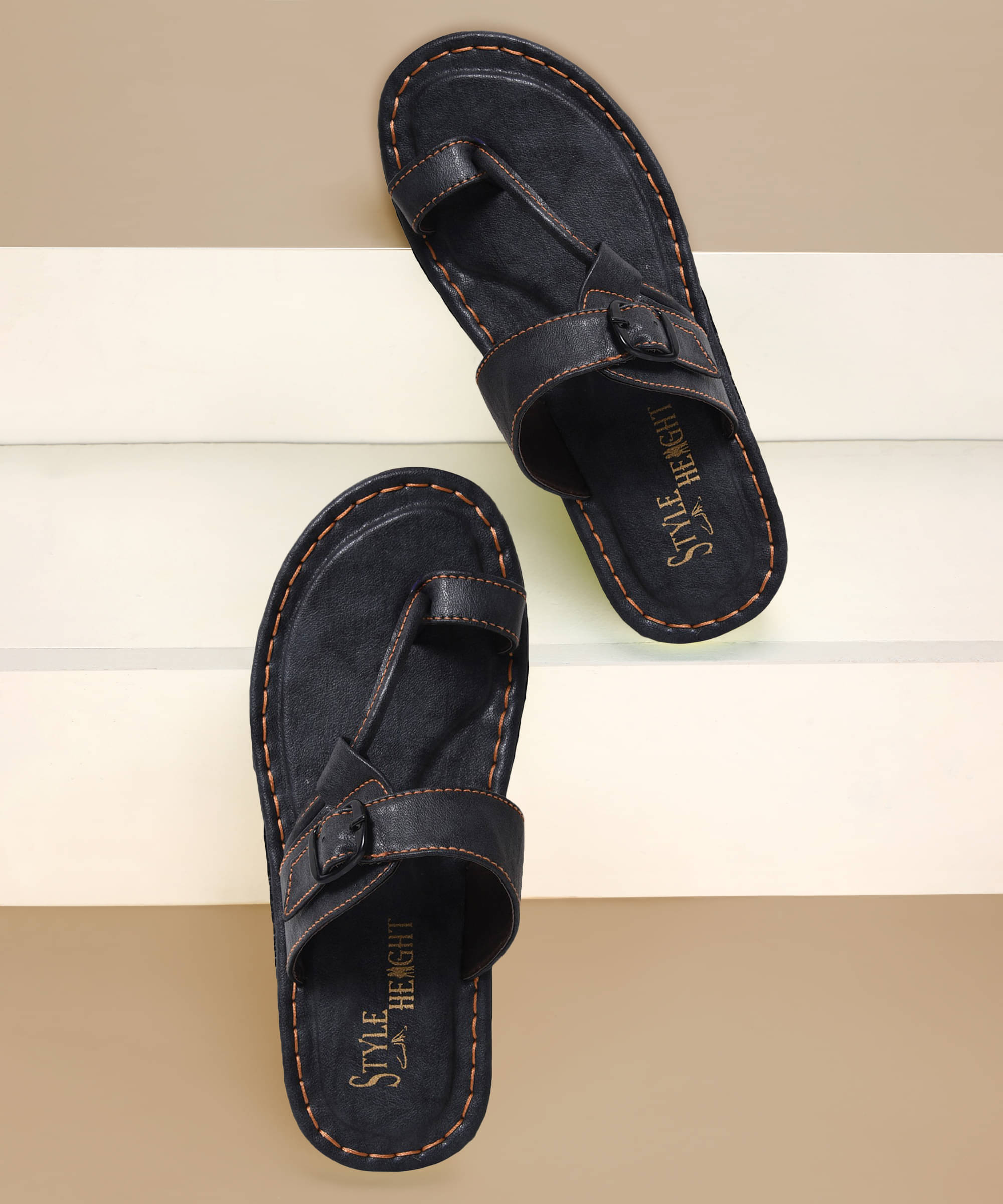     			Style Height Black Men's Leather Slipper