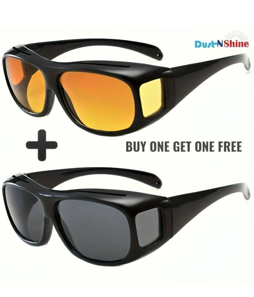     			dust n shine Night Vision Multicolour Riding Goggles ( Pack of 2 )