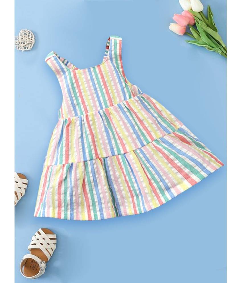 A.T.U.N. Cotton A-line Dress For Girls ( Pack of 1 , Multi )     			A.T.U.N. Cotton A-line Dress For Girls ( Pack of 1 , Multi )