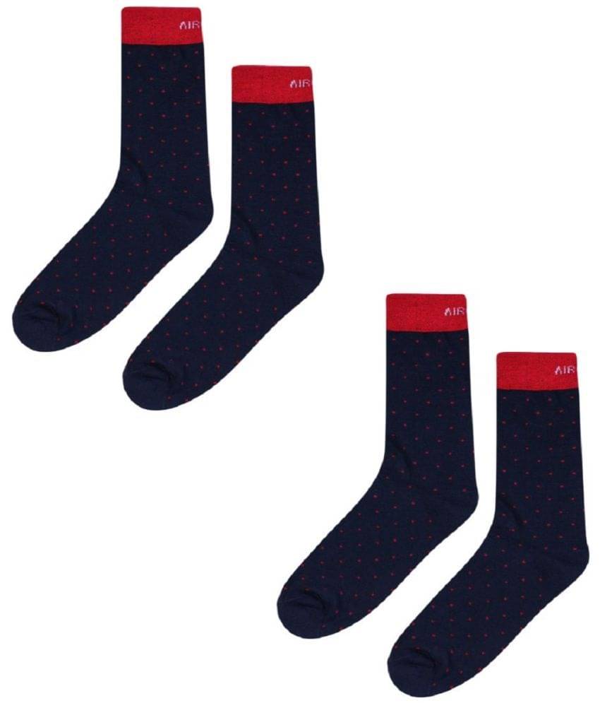     			AIR GARB Cotton Men's Self Design Multicolor Mid Length Socks ( Pack of 2 )