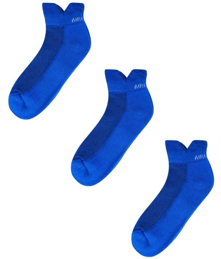     			AIR GARB Cotton Men's Colorblock Blue Low Cut Socks ( Pack of 3 )