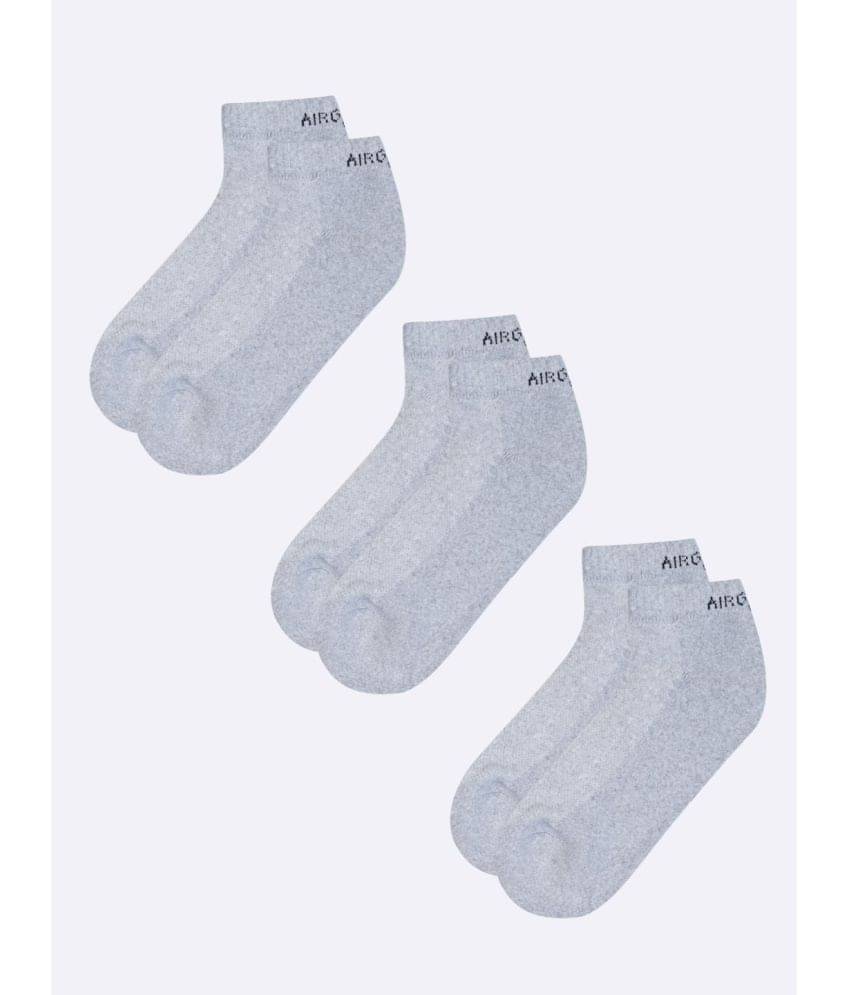     			AIR GARB Cotton Men's Printed Light Grey Low Ankle Socks ( Pack of 3 )