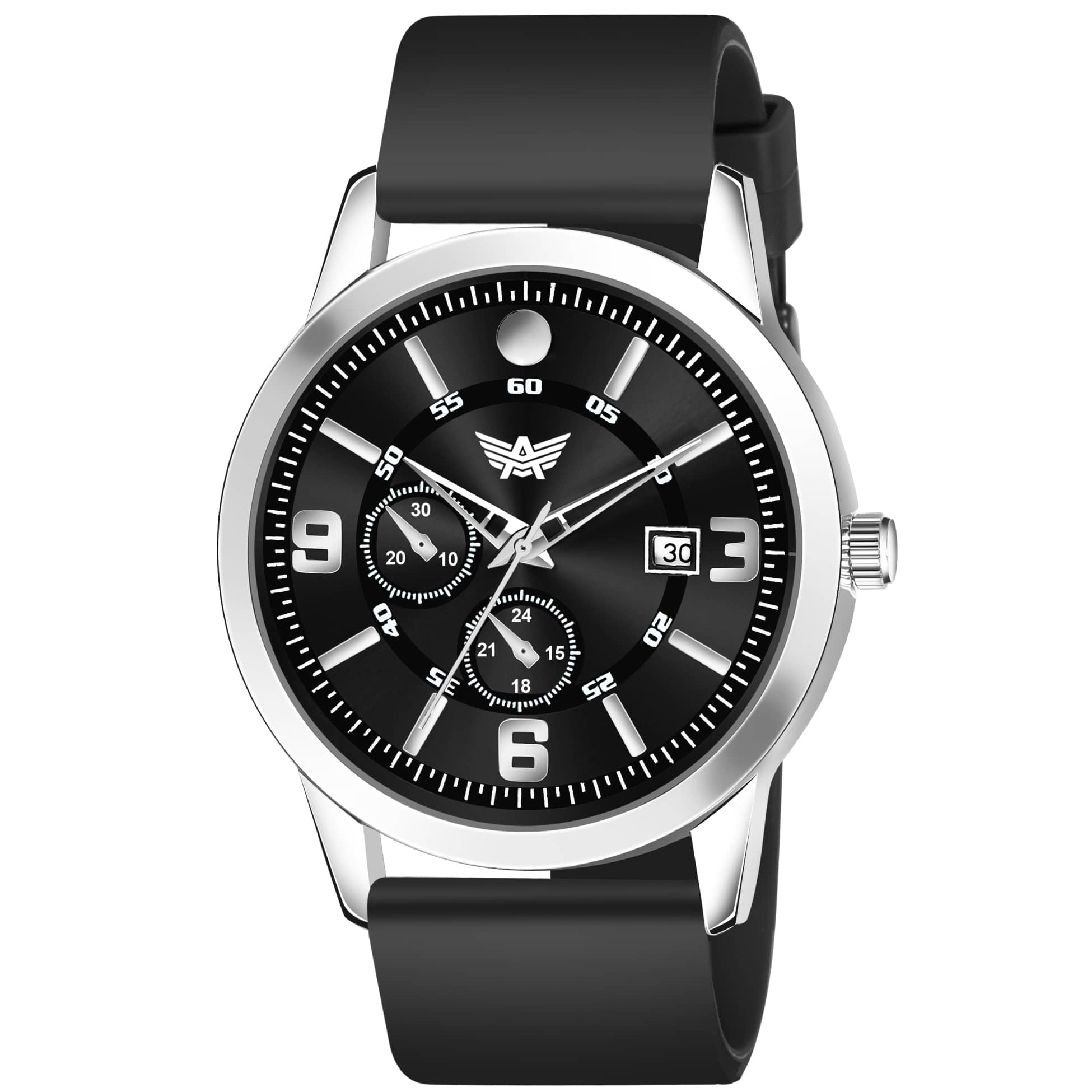 Abrexo Black Silicon Analog Men's Watch