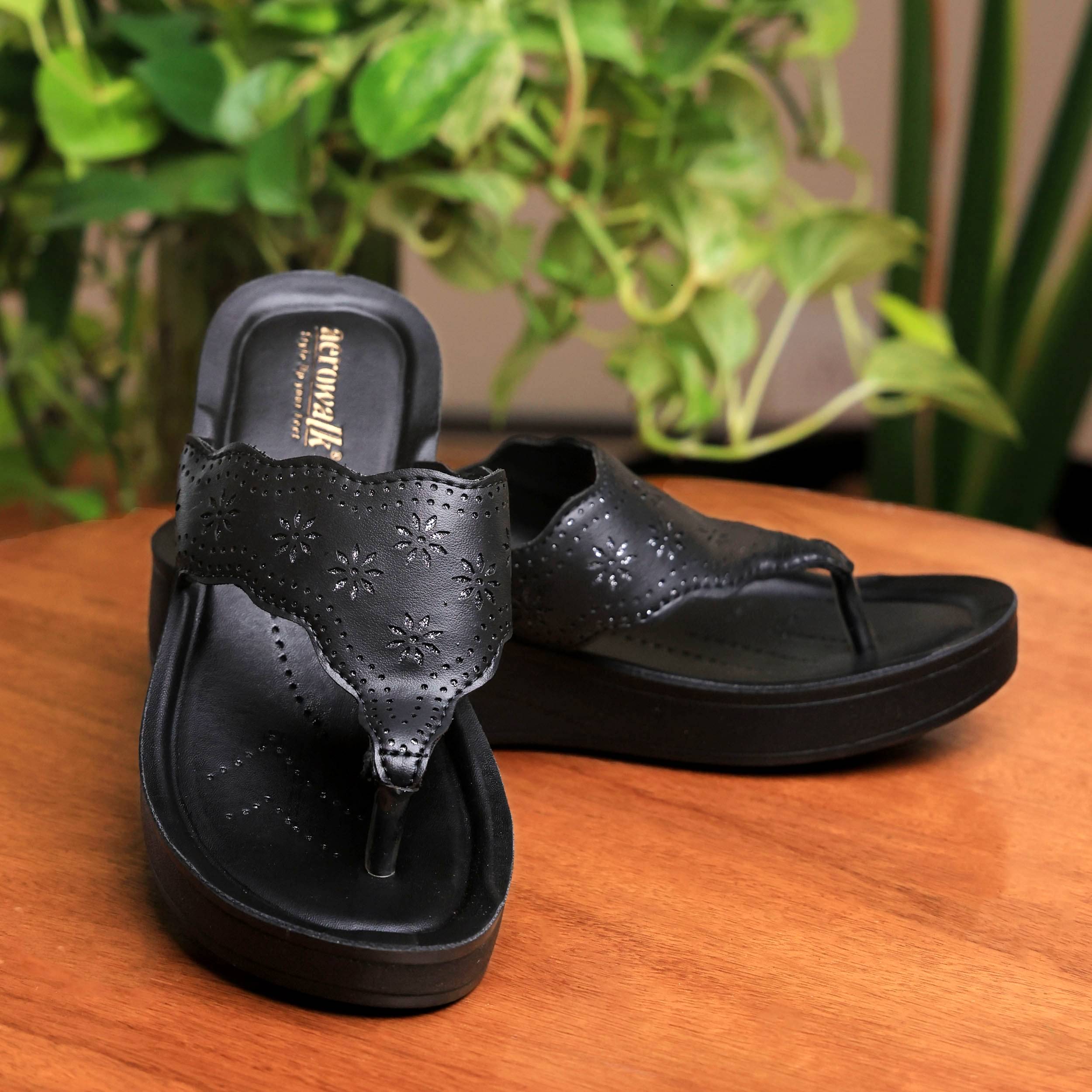     			Aerowalk Black Women's Slip On Heels